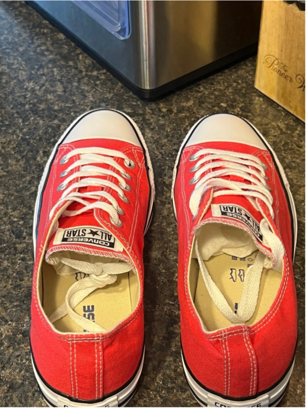 New Converse Low Top Sneakers in Bright Pink with White Accents - Picture 4 of 10